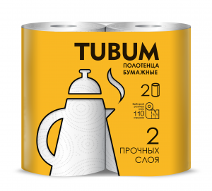 Бумажное полотенце 2-х сл. "Tubum" (2рул/уп) (10901180) (16)